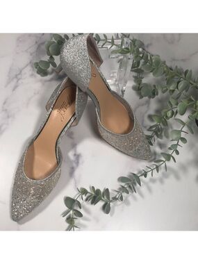 JEWEL BADGLEY MISCHKA--Avalon Glitter d'Orsay Pumps, Size 7.5M